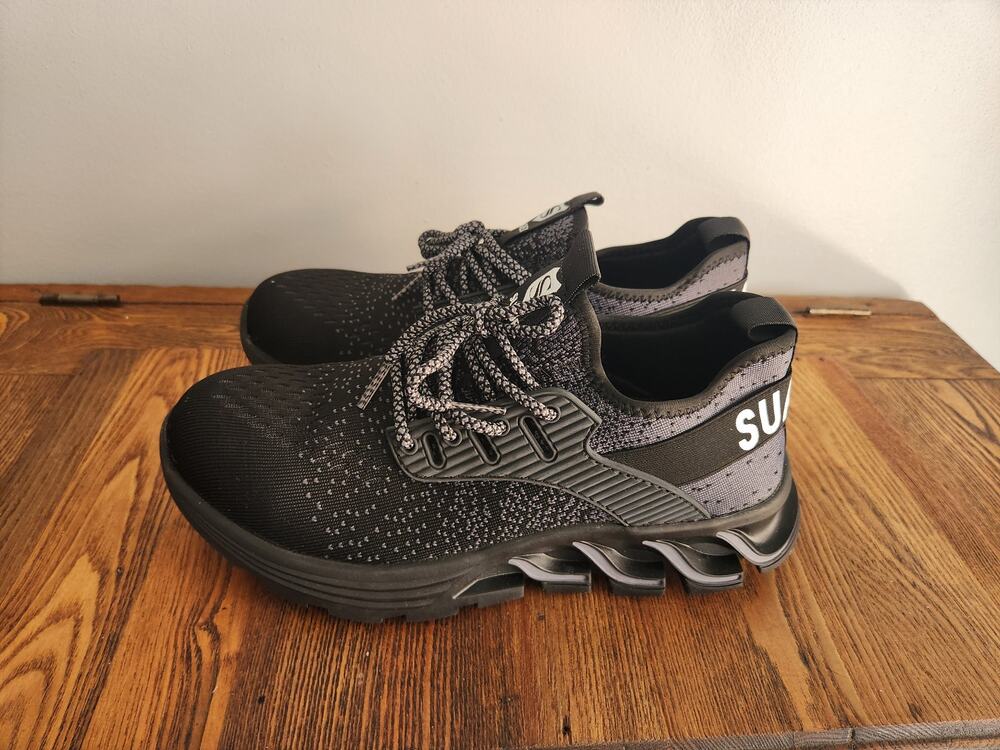 SPEED | Black SUADEX  Lightweight Steel Toe Shoes W/9 M/7.5 Euro 40 NEW